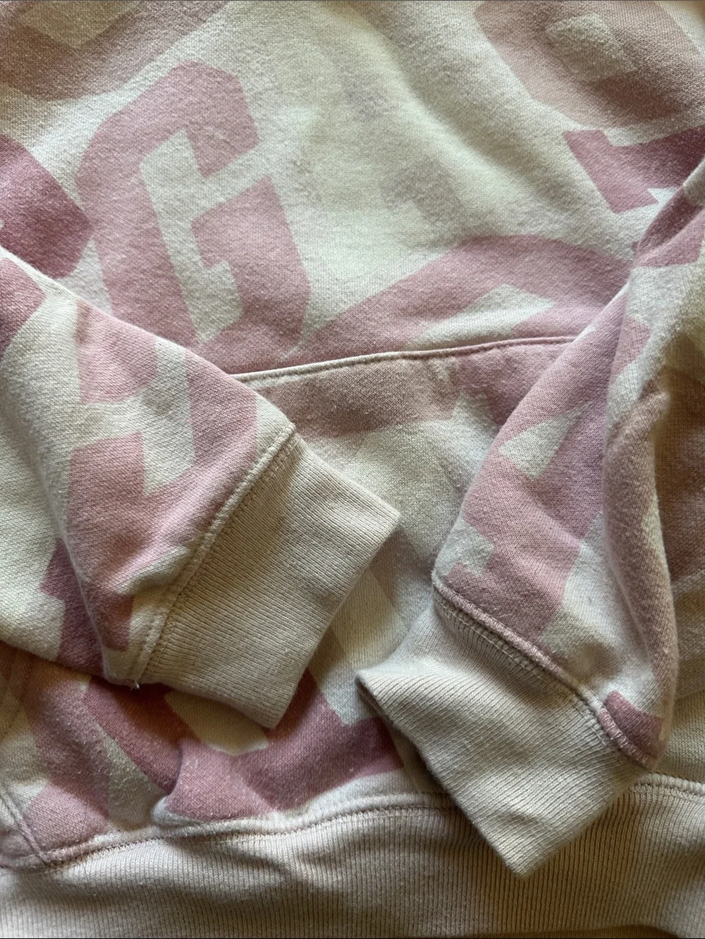 GAP Pink & Cream Logo Pattern Kids Hoodie
